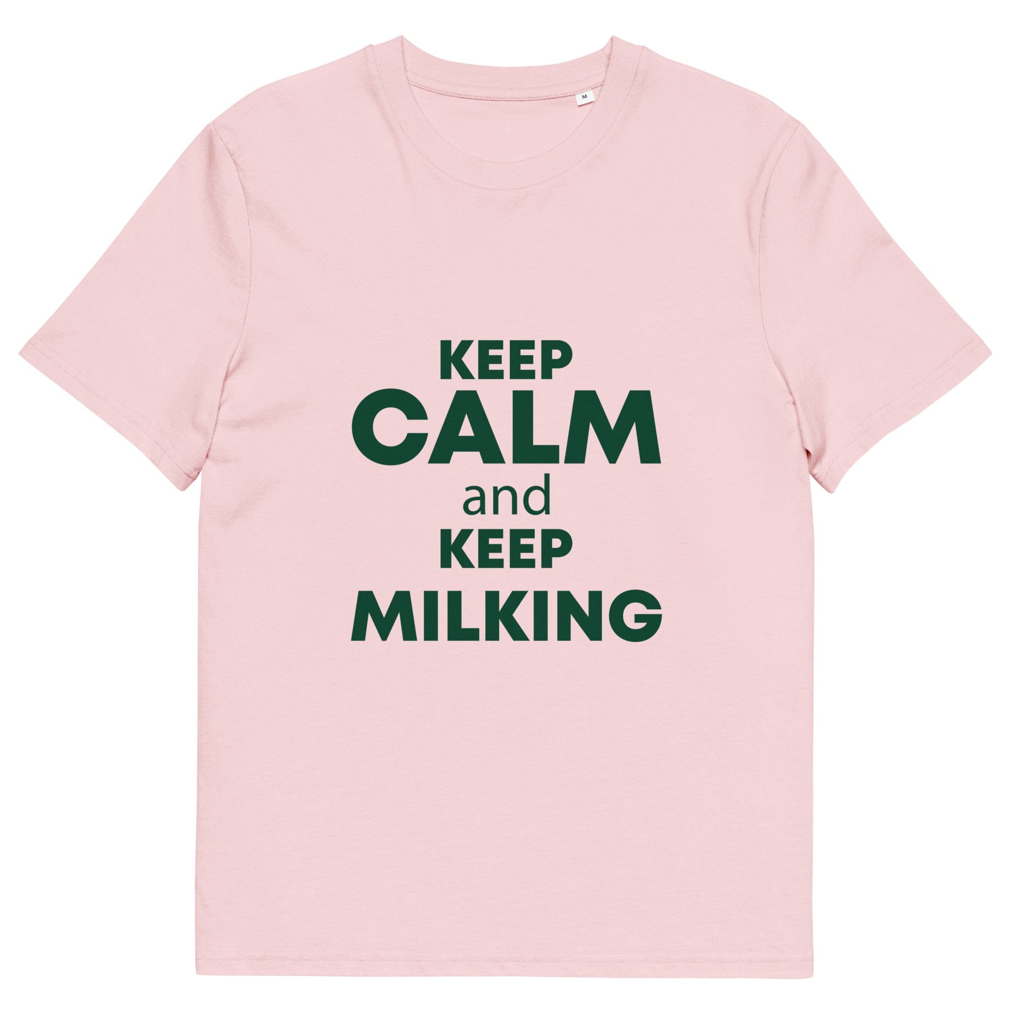 The Tractors Mugs Store Cotton Pink / S KEEP CALM and KEEP MILKING Unisex organic cotton t-shirt Quality Farmers Merch