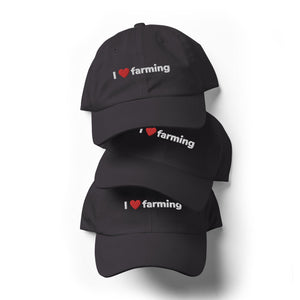 The Tractors Mugs Store Dark Grey I Love Farming Classic Farmers Cap Quality Farmers Merch