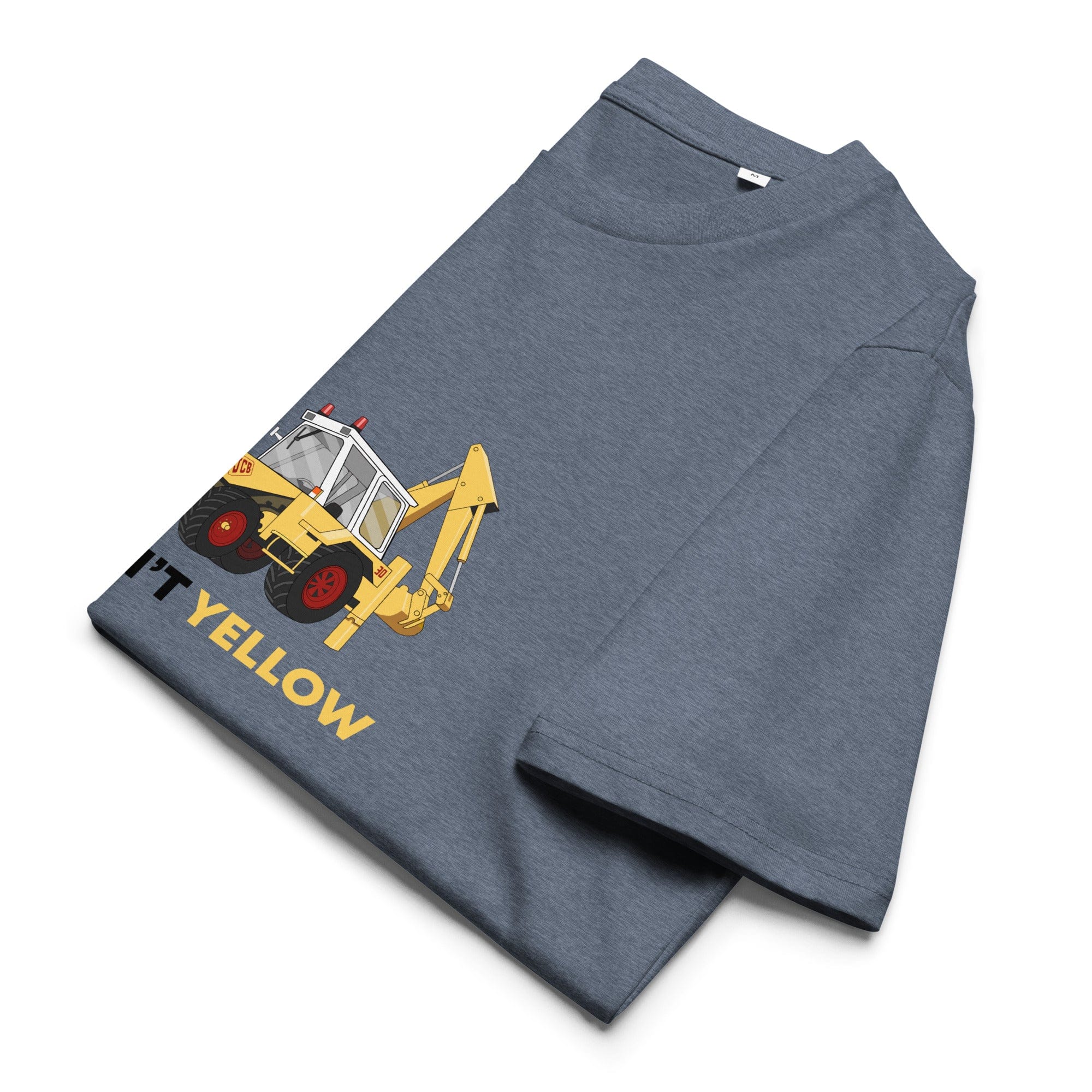 The Tractors Mugs Store Dark Heather Blue / S If She Ain't Yellow JCB Unisex organic cotton t-shirt Quality Farmers Merch