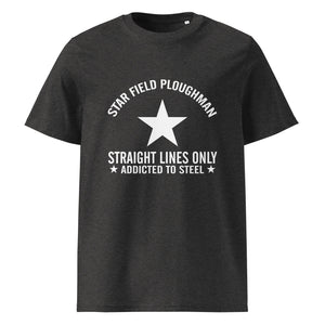 The Tractors Mugs Store Dark Heather Grey / S Star Field Ploughman Unisex organic cotton t-shirt Quality Farmers Merch