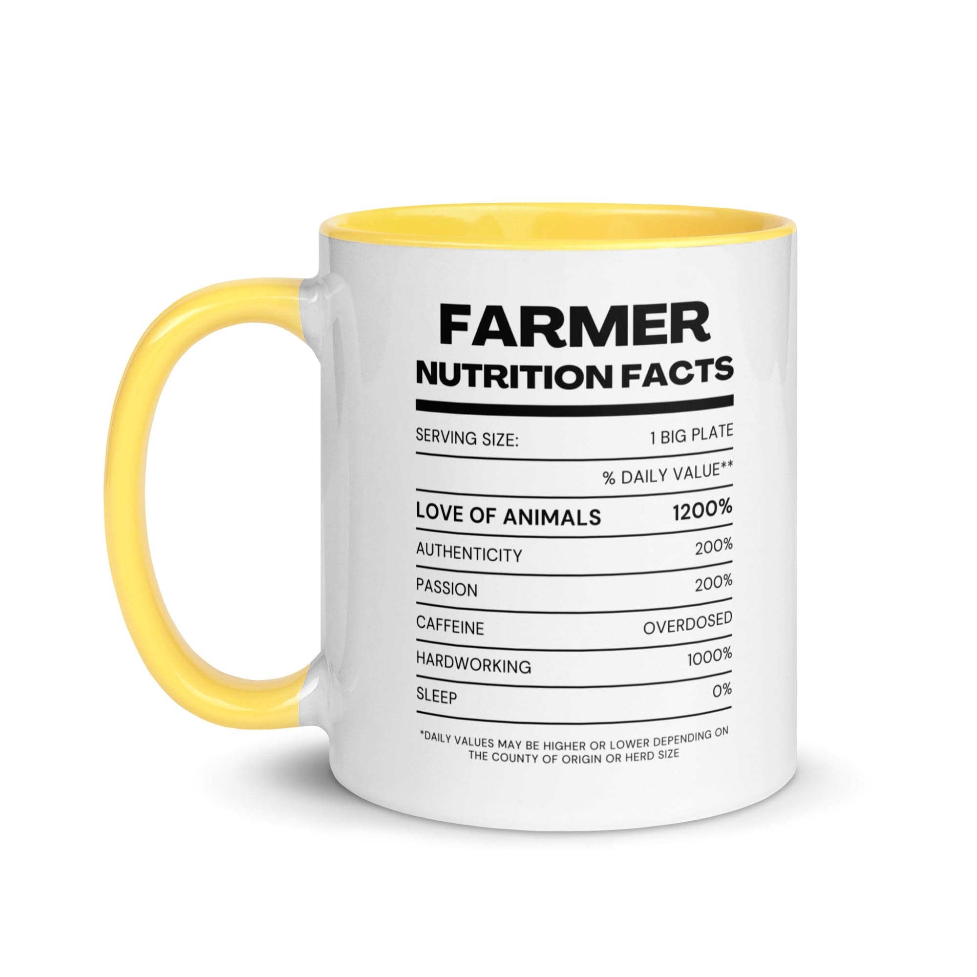 The Tractors Mugs Store Farmers Nutrition Mug with Color Inside Quality Farmers Merch