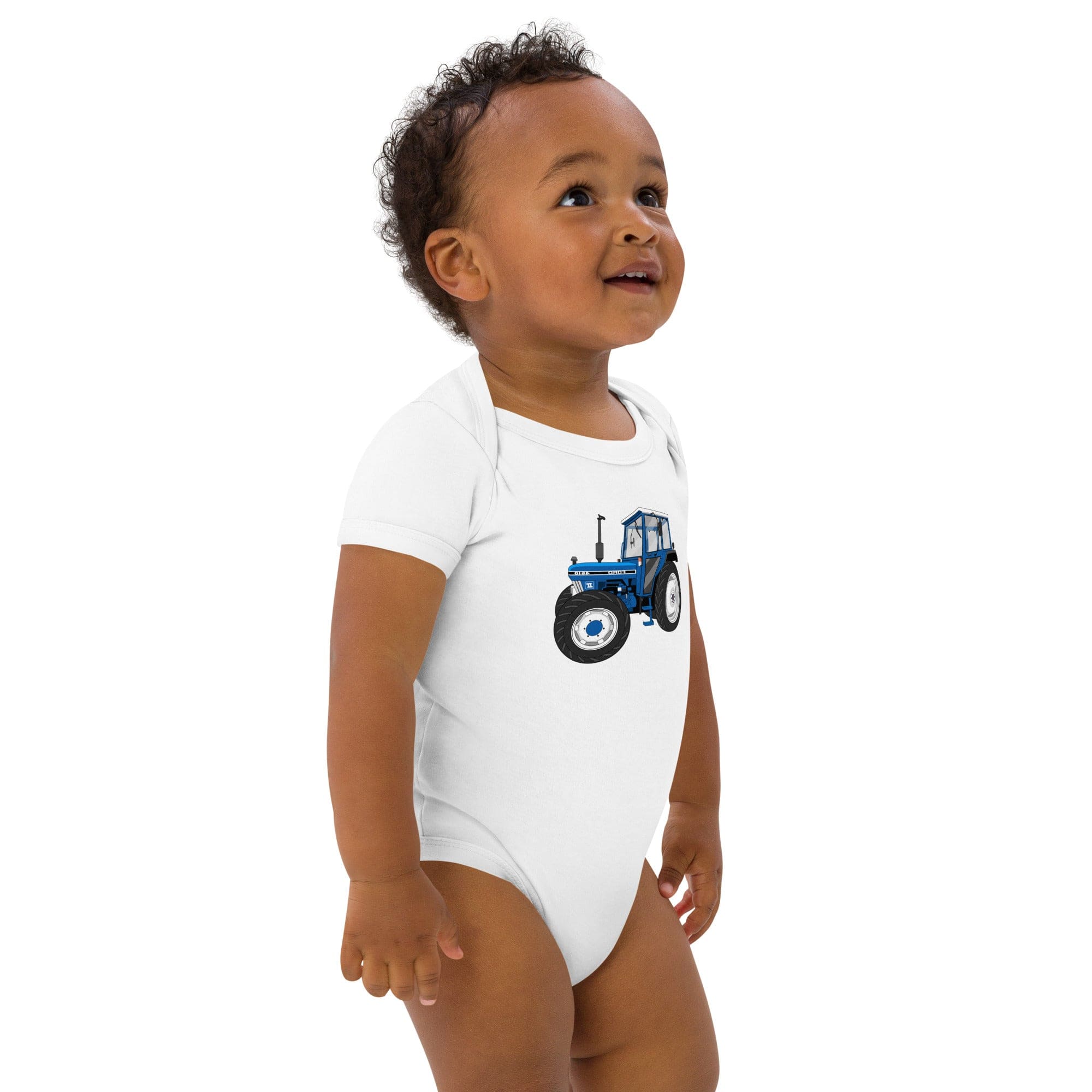The Tractors Mugs Store Ford 4610 4WD Organic cotton baby bodysuit Quality Farmers Merch