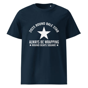 The Tractors Mugs Store French Navy / S Round Bale Star Unisex organic cotton t-shirt Quality Farmers Merch