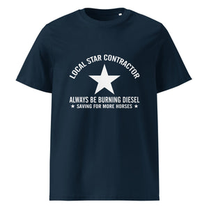 The Tractors Mugs Store French Navy / S Star Contractor Unisex organic cotton t-shirt Quality Farmers Merch