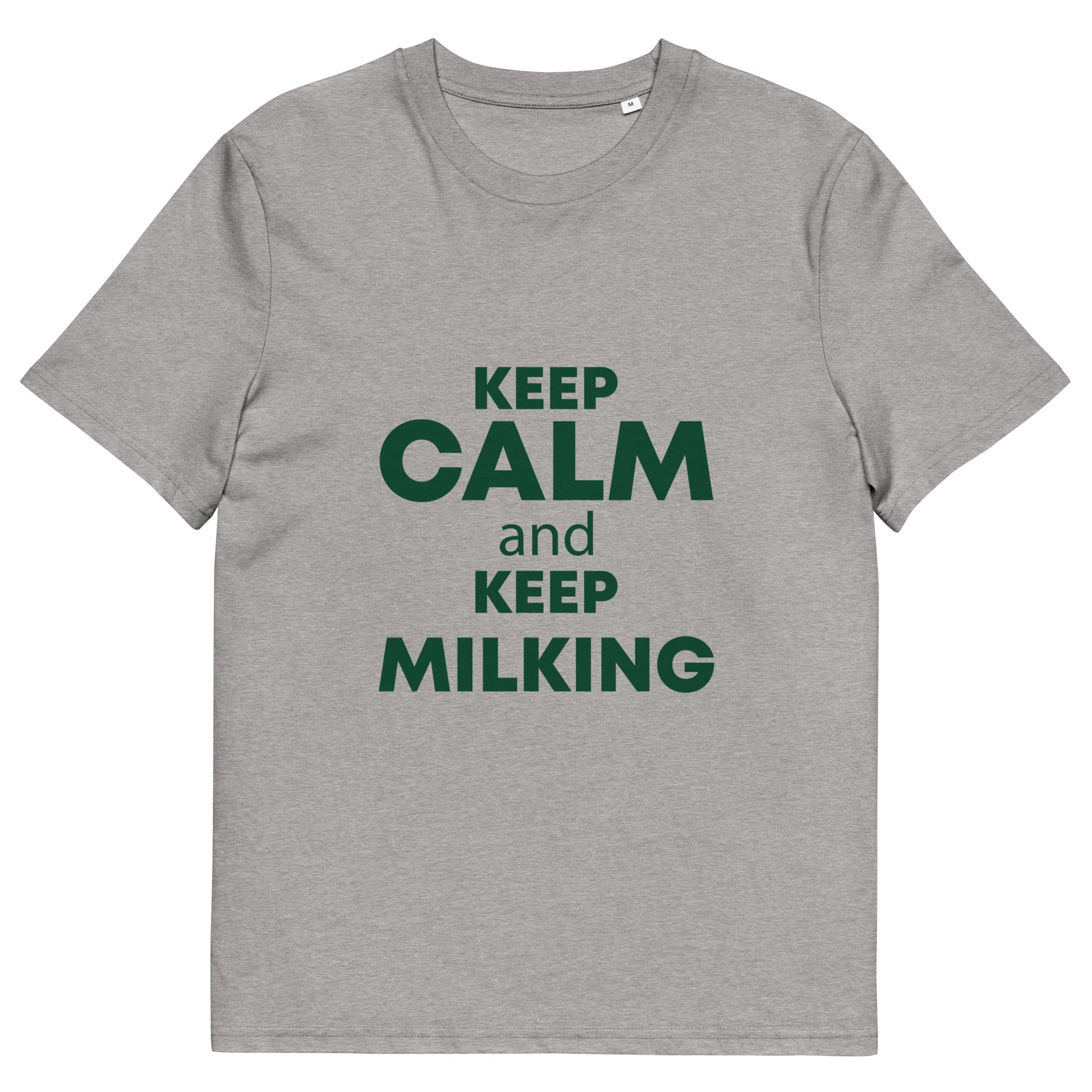 The Tractors Mugs Store Heather Grey / S KEEP CALM and KEEP MILKING Unisex organic cotton t-shirt Quality Farmers Merch