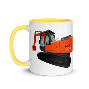 The Tractors Mugs Store Hitachi Zaxis 200 Mug with Color Inside Quality Farmers Merch