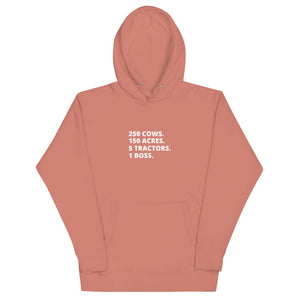 The Tractors Mugs Store Hoodie Dusty Rose / S 250 Cows Unisex Hoodie Quality Farmers Merch