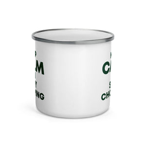 The Tractors Mugs Store KEEP CALM and STAY CHOPPING Enamel Mug Quality Farmers Merch