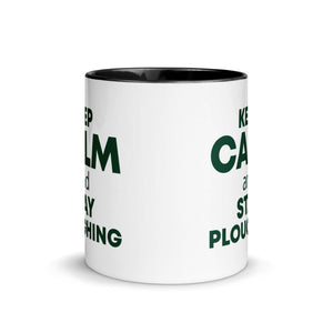 The Tractors Mugs Store KEEP CALM and STAY PLOUGHING Mug with Color Inside Quality Farmers Merch
