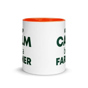 The Tractors Mugs Store KEEP CALM be a FARMER Mug with Color Inside Quality Farmers Merch