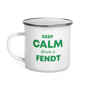 The Tractors Mugs Store KEEP CALM drive a FENDT Enamel Mug Quality Farmers Merch