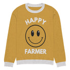 The Tractors Mugs Store L Happy Farmer (Yellow) Knitted crew neck sweater Quality Farmers Merch