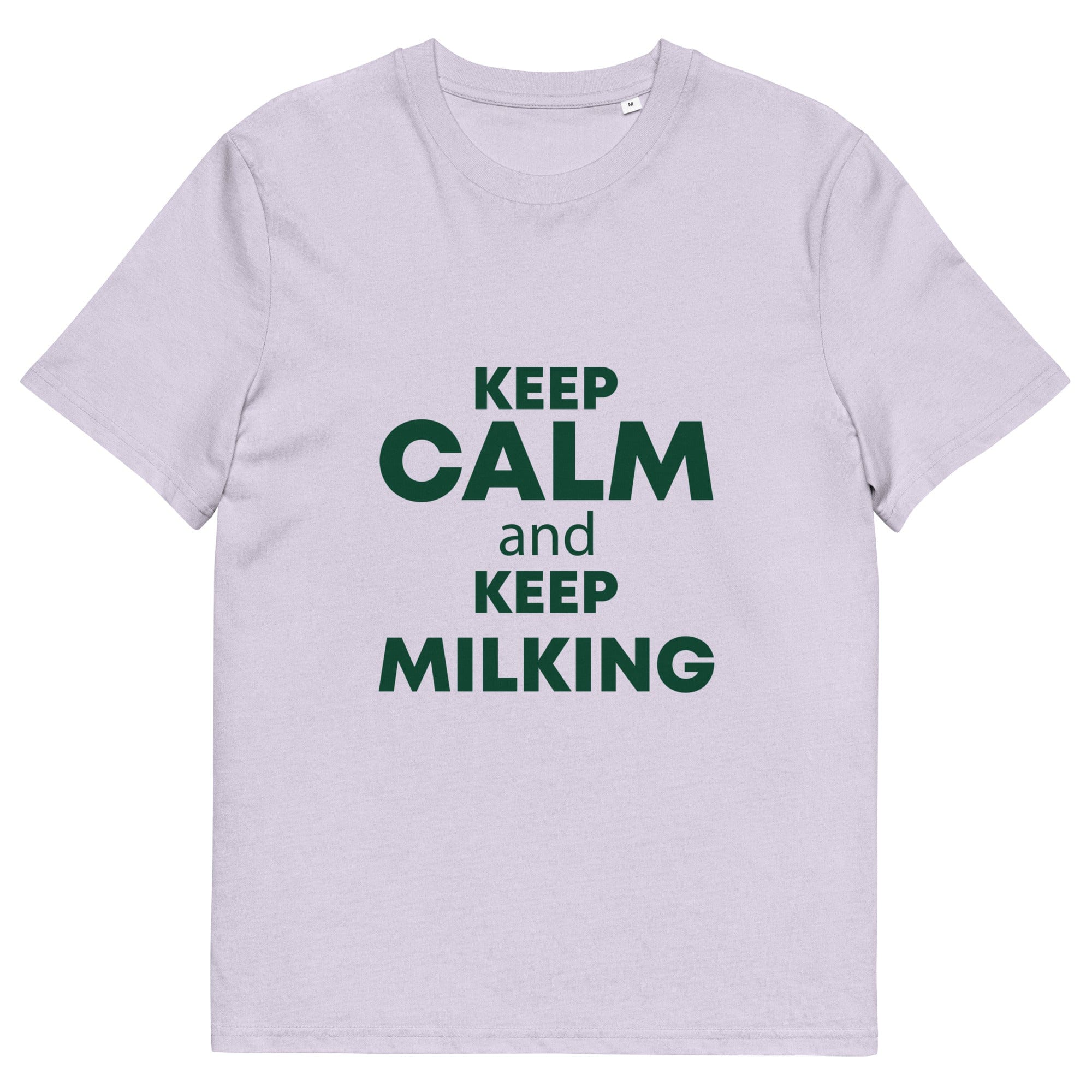 The Tractors Mugs Store Lavender / S KEEP CALM and KEEP MILKING Unisex organic cotton t-shirt Quality Farmers Merch