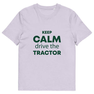 The Tractors Mugs Store Lavender / S KEEP CALM drive the TRACTOR Unisex organic cotton t-shirt Quality Farmers Merch