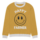 The Tractors Mugs Store M Happy Farmer (Yellow) Knitted crew neck sweater Quality Farmers Merch