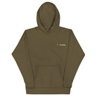 The Tractors Mugs Store Military Green / S I Love Farming Unisex Embroidered Hoodie Quality Farmers Merch