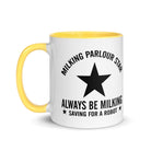 The Tractors Mugs Store Milking Parlour Star Mug with Color Inside Quality Farmers Merch