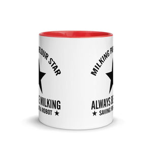 The Tractors Mugs Store Milking Parlour Star Mug with Color Inside Quality Farmers Merch
