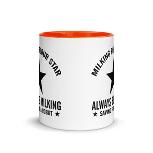 The Tractors Mugs Store Milking Parlour Star Mug with Color Inside Quality Farmers Merch