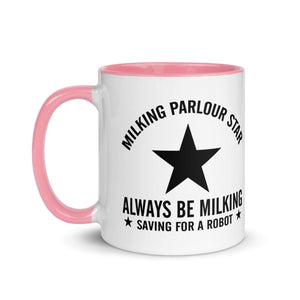 The Tractors Mugs Store Milking Parlour Star Mug with Color Inside Quality Farmers Merch