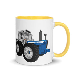 The Tractors Mugs Store Mug with Color Inside Yellow County 1884 (1981)  Mug with Color Inside Quality Farmers Merch