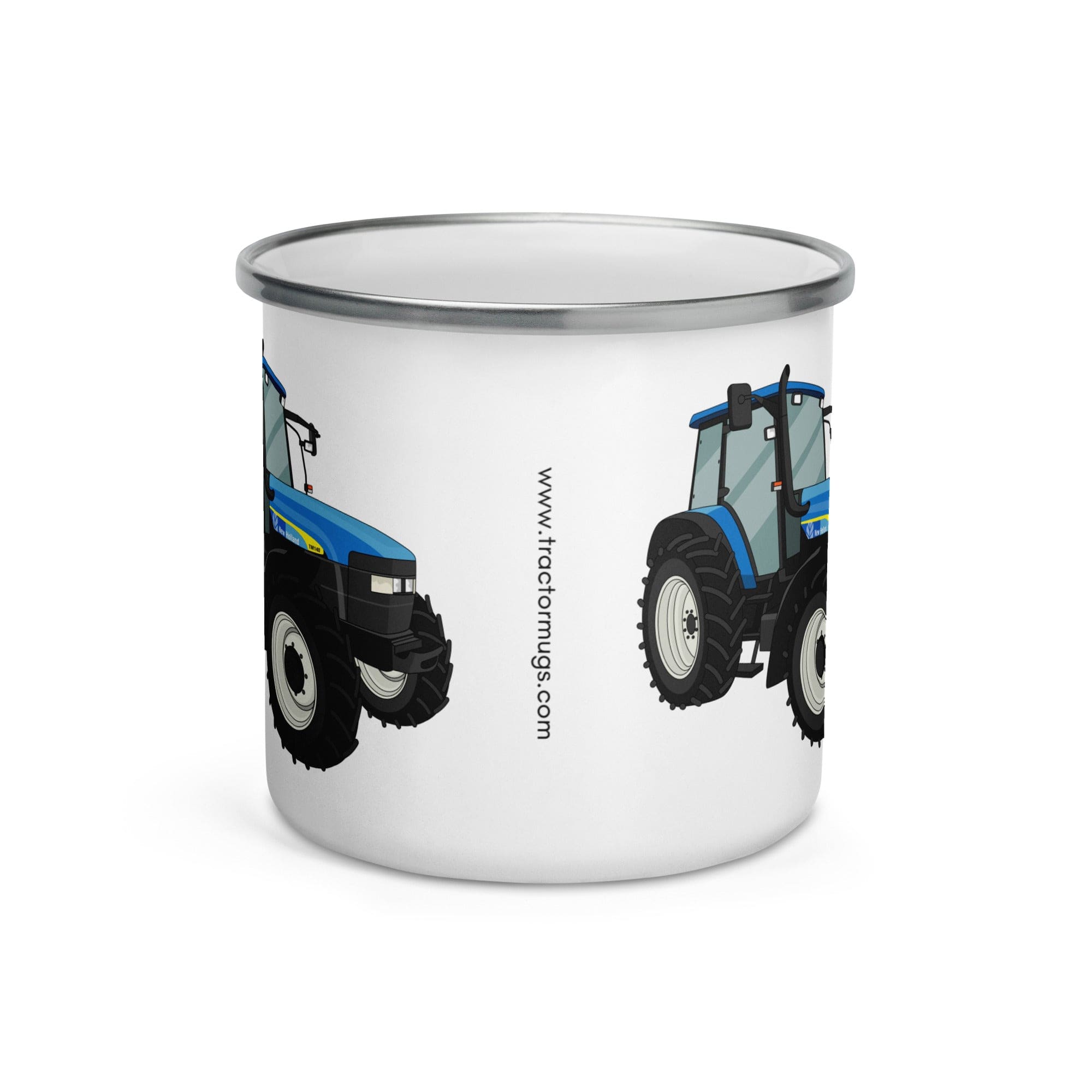 The Tractors Mugs Store New Holland TM 140  Enamel Mug Quality Farmers Merch