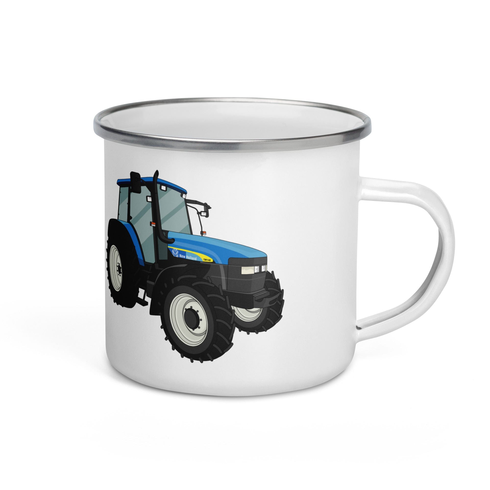 The Tractors Mugs Store New Holland TM 140  Enamel Mug Quality Farmers Merch