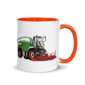 The Tractors Mugs Store Orange Fendt Katana 85 Forage Harvester Mug with Color Inside Quality Farmers Merch