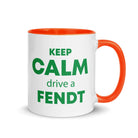 The Tractors Mugs Store Orange KEEP CALM drive a FENDT Mug with Color Inside Quality Farmers Merch