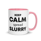 The Tractors Mugs Store Pink KEEP CALM spread SLURRY Mug with Color Inside Quality Farmers Merch