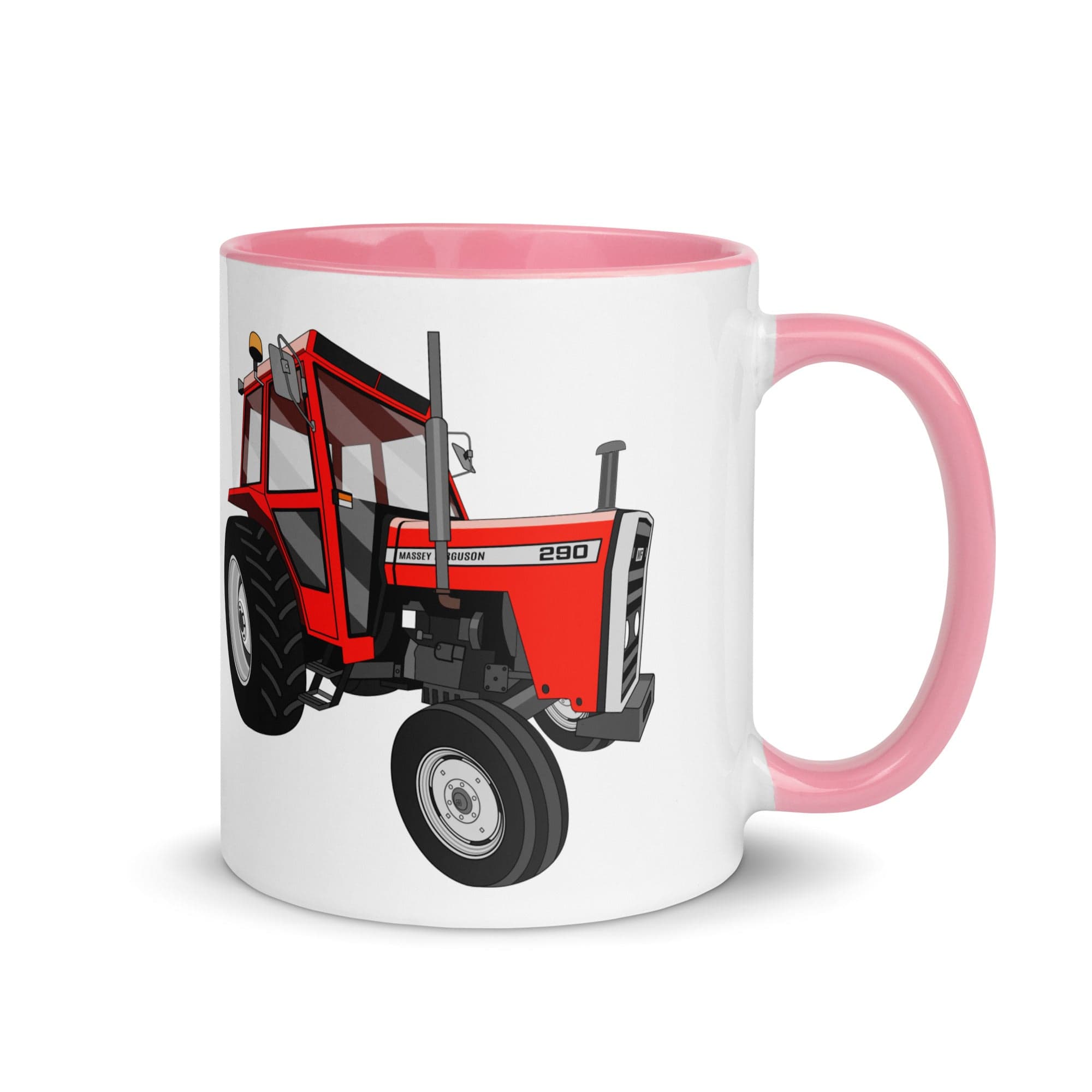 The Tractors Mugs Store Pink Massey Ferguson 290 Mug with Color Inside Quality Farmers Merch