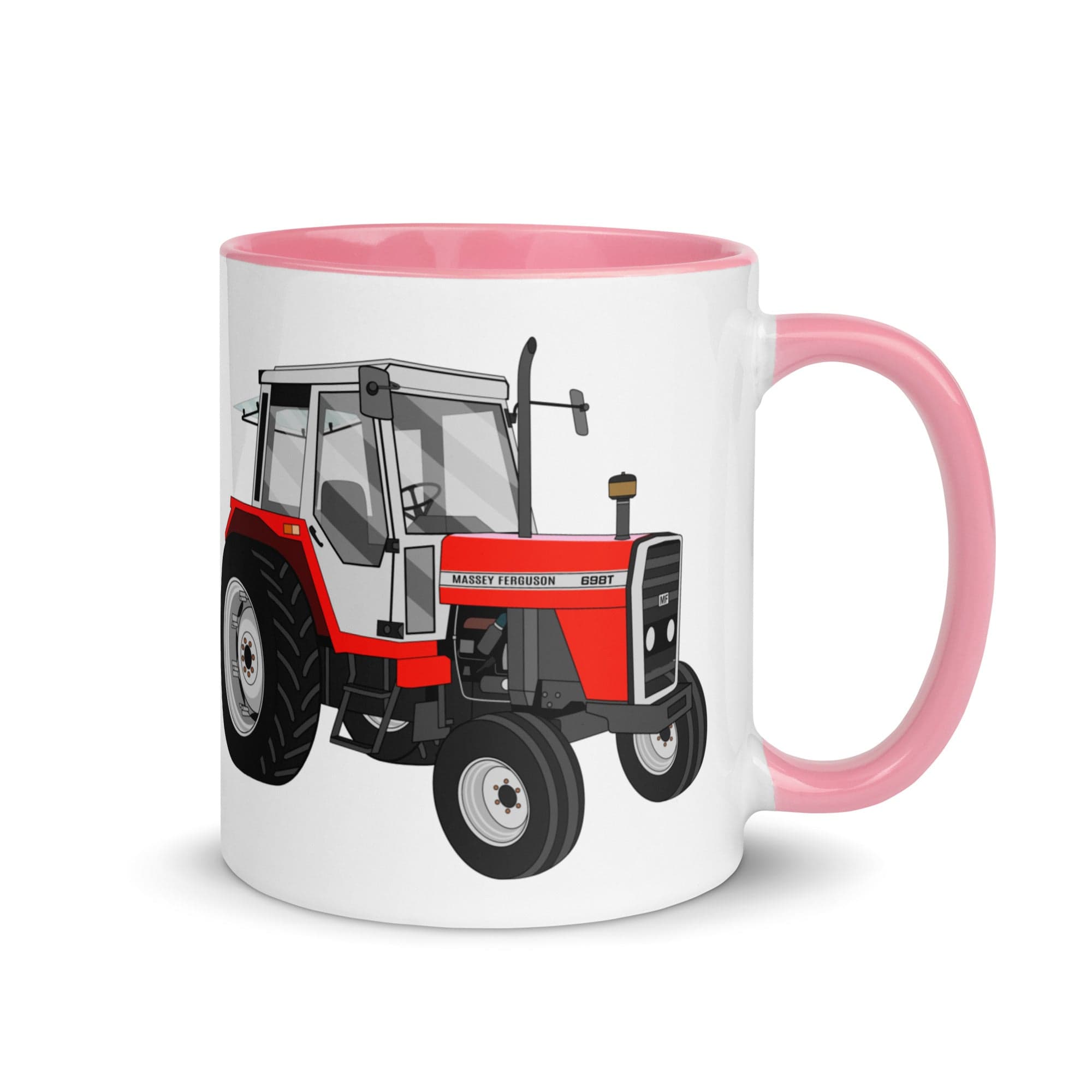 The Tractors Mugs Store Pink Massey Ferguson 698T Mug with Color Inside Quality Farmers Merch