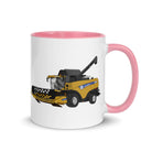 The Tractors Mugs Store Pink New Holland CX 8060 Combine Harvester Mug with Color Inside Quality Farmers Merch