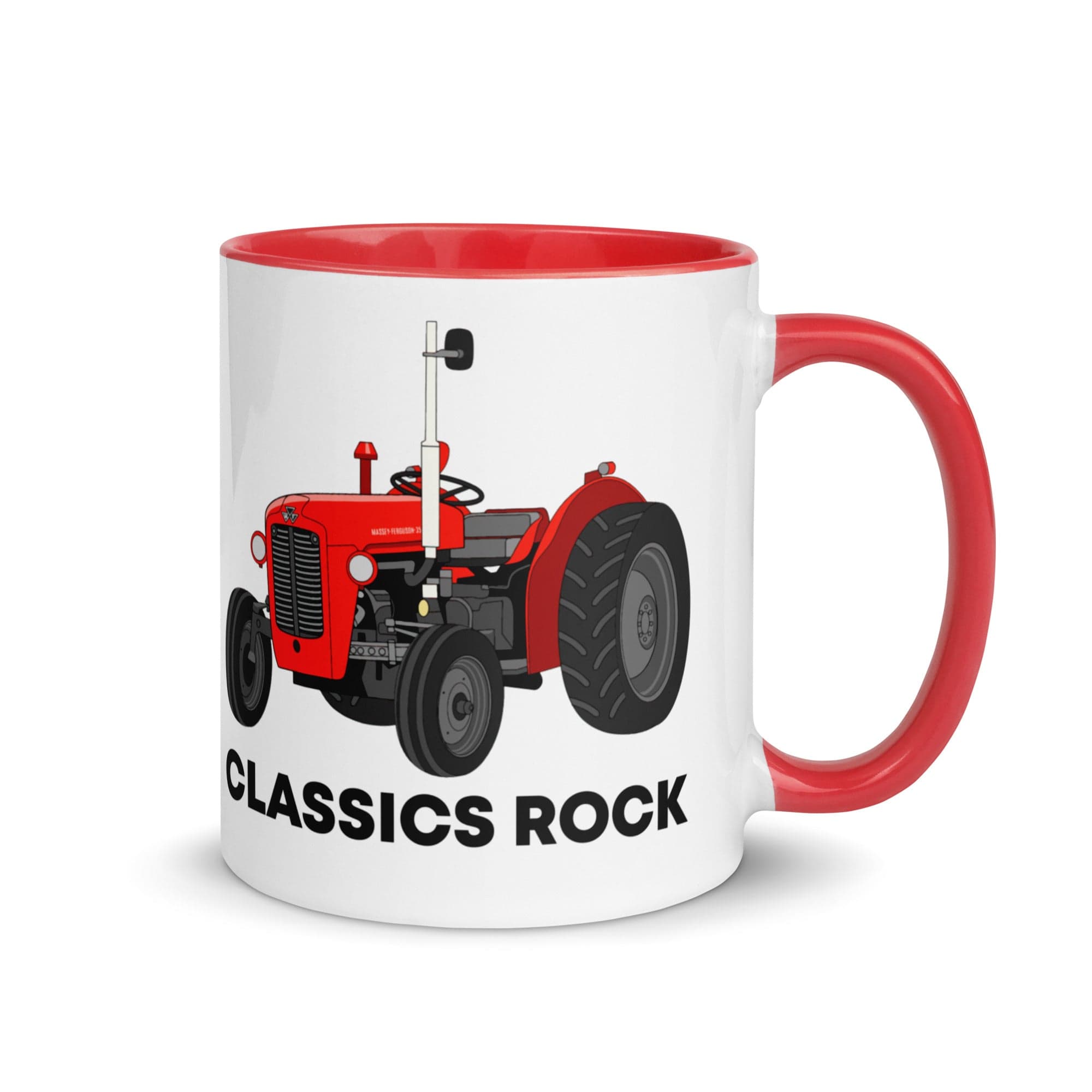 The Tractors Mugs Store Red Classic Rock Massey Ferguson 35X Mug with Color Inside Quality Farmers Merch