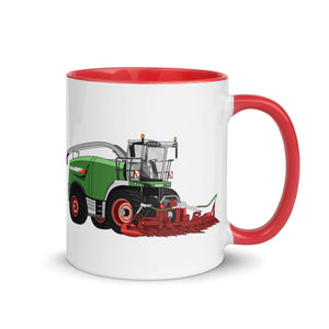 The Tractors Mugs Store Red Fendt Katana 85 Forage Harvester Mug with Color Inside Quality Farmers Merch