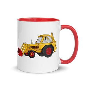 The Tractors Mugs Store Red JCB 3 Backhoe Mug with Color Inside Quality Farmers Merch