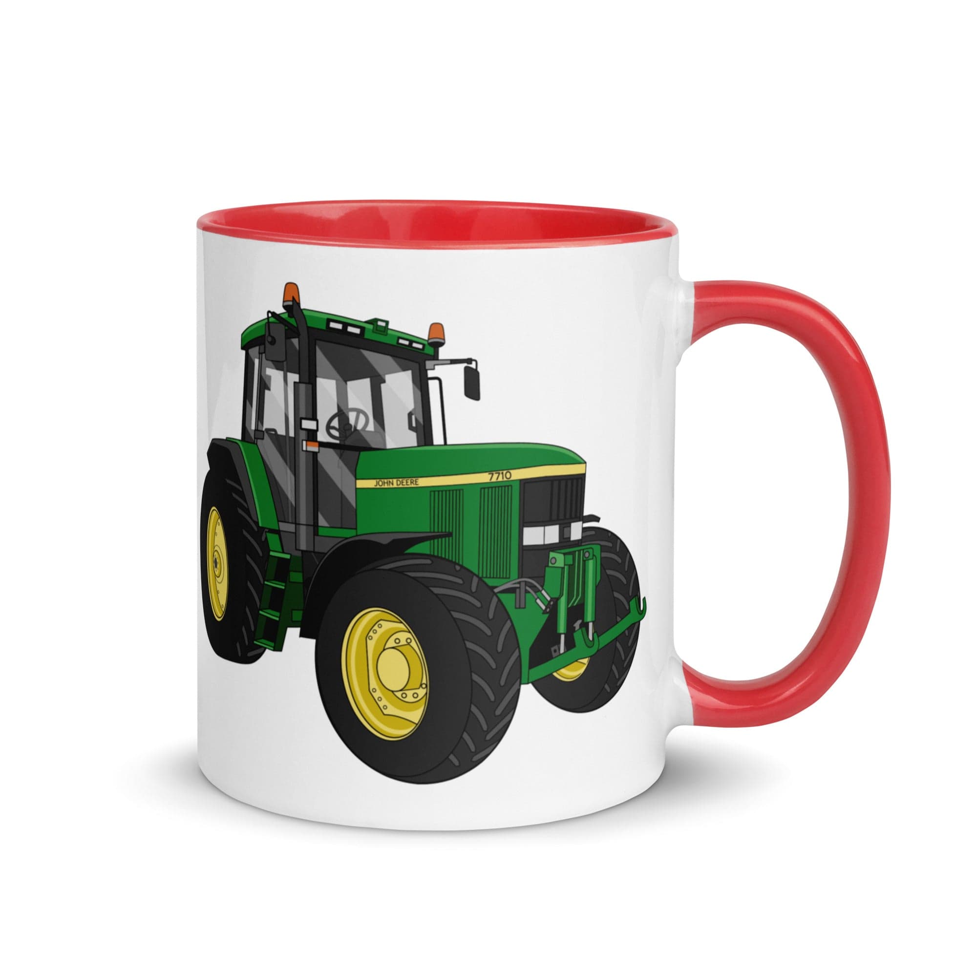 The Tractors Mugs Store Red John Deere 7710 Mug with Color Inside Quality Farmers Merch