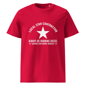 The Tractors Mugs Store Red / S Star Contractor Unisex organic cotton t-shirt Quality Farmers Merch