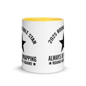 The Tractors Mugs Store Round Bale Star Mug with Color Inside Quality Farmers Merch