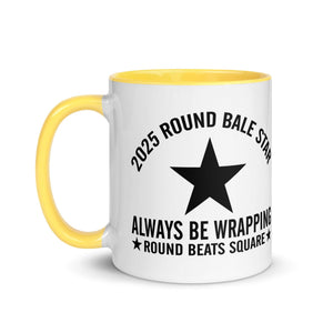 The Tractors Mugs Store Round Bale Star Mug with Color Inside Quality Farmers Merch