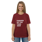 The Tractors Mugs Store T-Shirt Burgundy / S Farmer of The Year 2029 Unisex Organic Cotton T-shirt Quality Farmers Merch