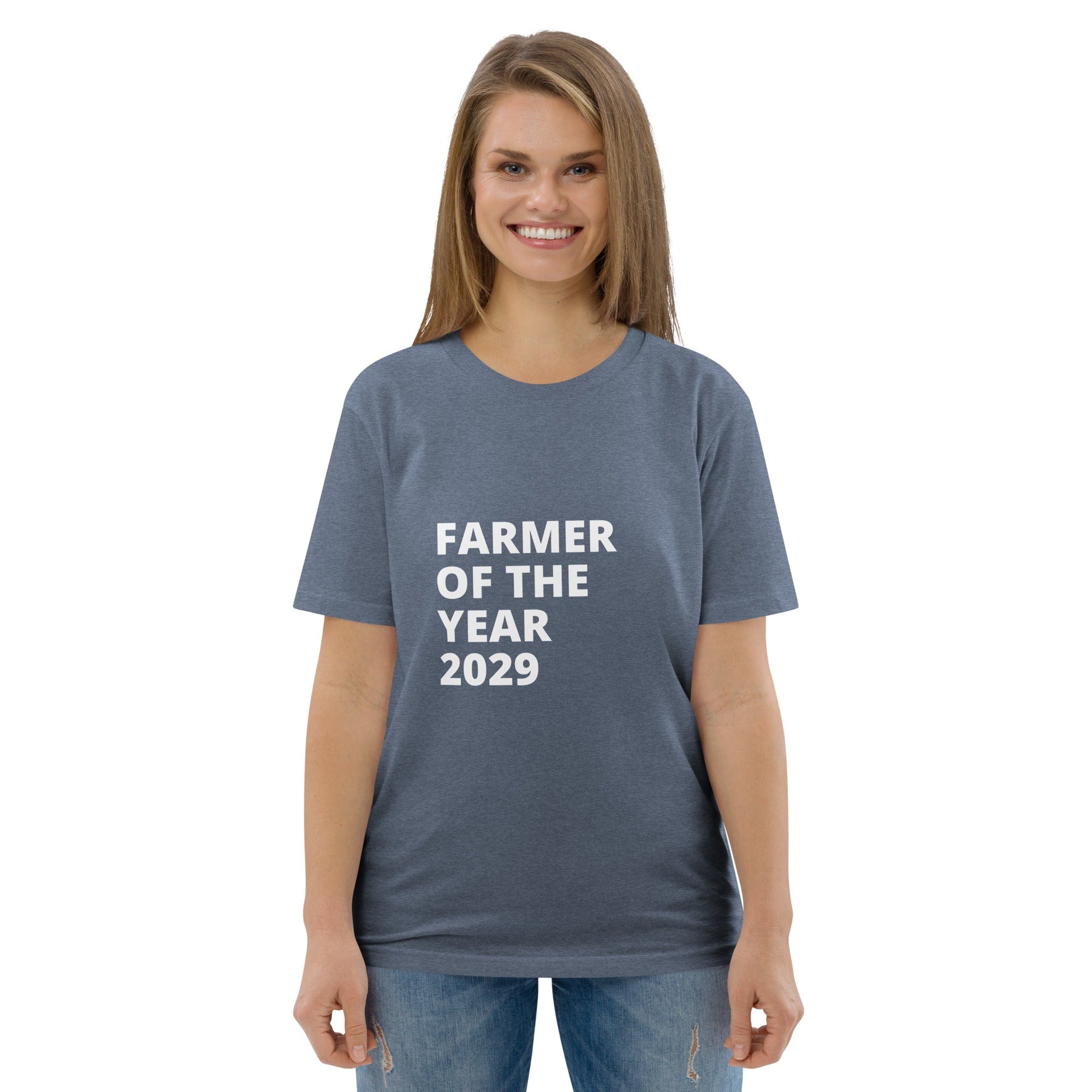 The Tractors Mugs Store T-Shirt Dark Heather Blue / S Farmer of The Year 2029 Unisex Organic Cotton T-shirt Quality Farmers Merch