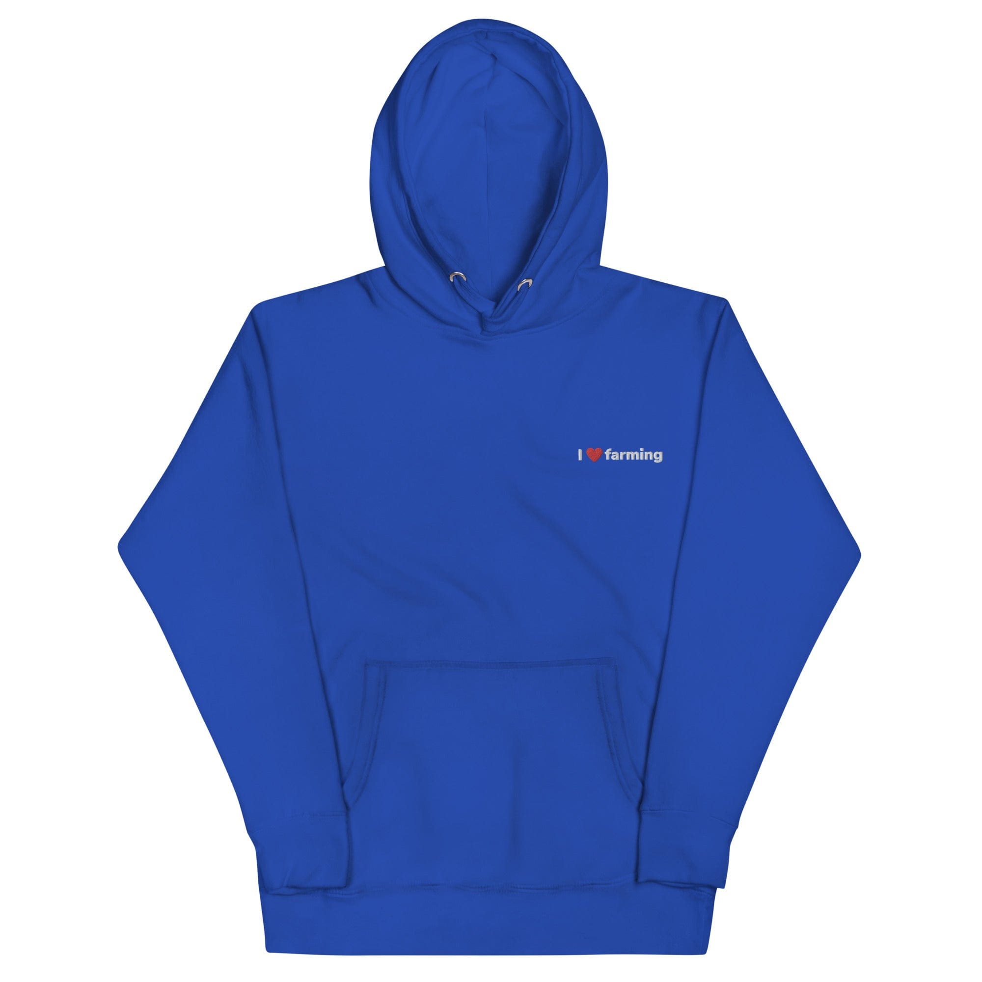 The Tractors Mugs Store Team Royal / S I Love Farming Unisex Embroidered Hoodie Quality Farmers Merch