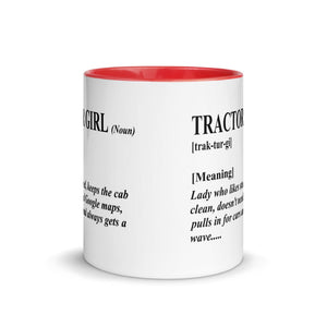 The Tractors Mugs Store Tractor Girl Mug with Color Inside Quality Farmers Merch