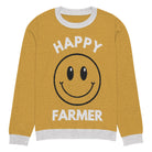 The Tractors Mugs Store XL Happy Farmer (Yellow) Knitted crew neck sweater Quality Farmers Merch
