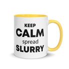 The Tractors Mugs Store Yellow KEEP CALM spread SLURRY Mug with Color Inside Quality Farmers Merch