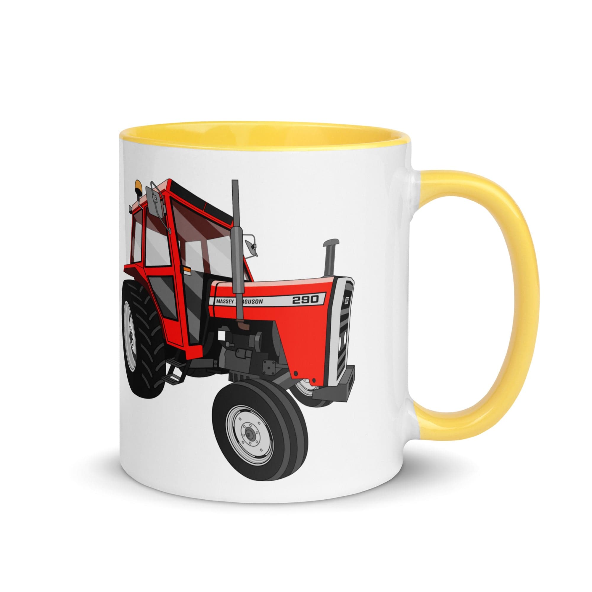 The Tractors Mugs Store Yellow Massey Ferguson 290 Mug with Color Inside Quality Farmers Merch