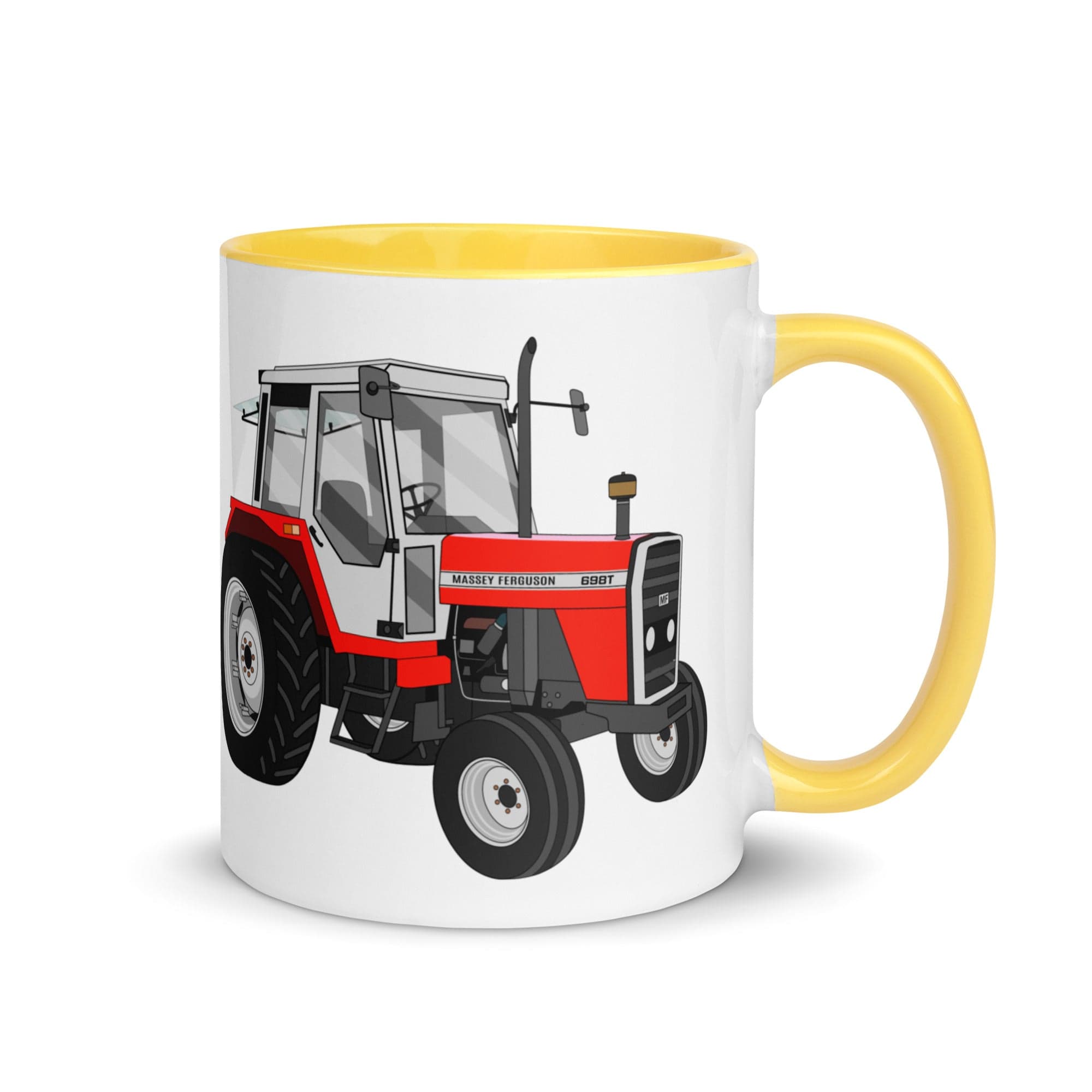 The Tractors Mugs Store Yellow Massey Ferguson 698T Mug with Color Inside Quality Farmers Merch
