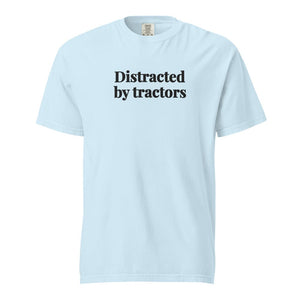 Distracted by Tractors T-shirt - Chambray