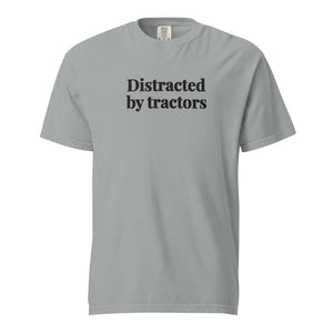 Distracted by Tractors T-shirt - Granite